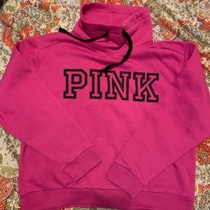 NWT, PINK cowl neck sweatshirt, hot pink & black